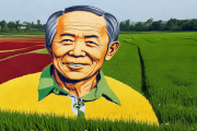 北塔区稻田艺术节呈现袁隆平肖像 3D彩稻画作致敬“禾下乘凉梦”