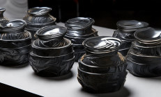 洞口墨晶石雕餐具惊艳亮相国际美食展，非遗工艺为餐饮美学注入新活力